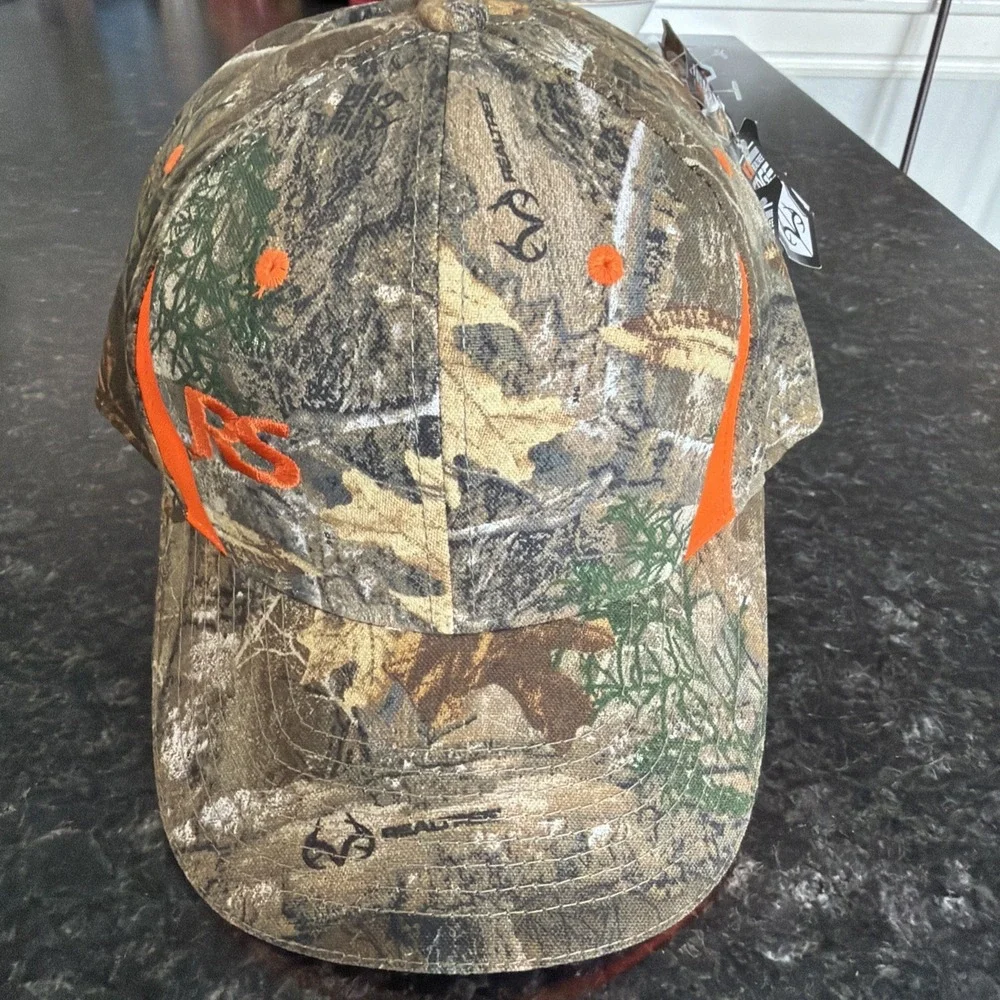 (17) Men's Real Tree Orange Camo Outdoor Hat Cap Hunting Fishing Bulk New W/Tags